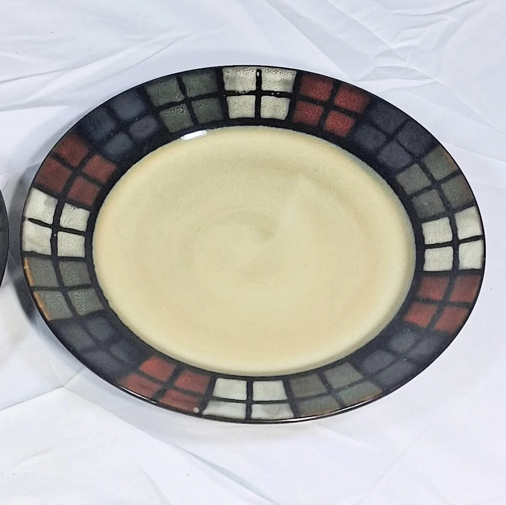 Set Of 2 Pfaltzgraff 8.5" Western Motif Geometric Pattern Salad/Bread Plates - Picture 5 of 8